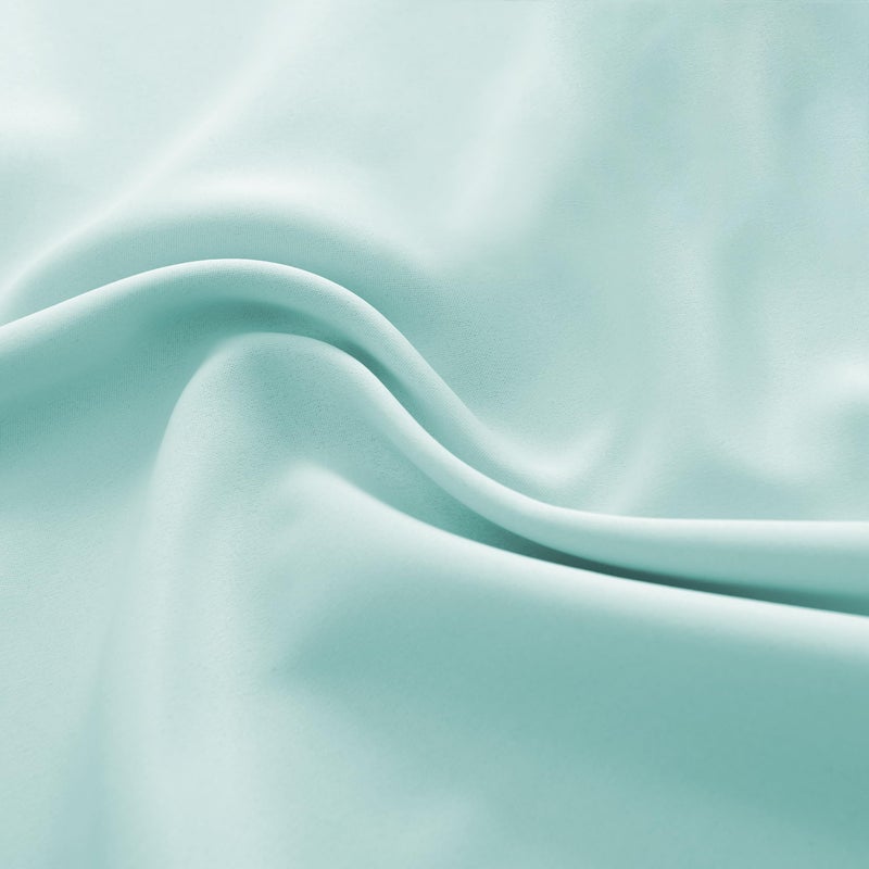 DONREN 12 Inch Length Blackout Window Valances for Loft - Aqua Kitchen Valances with Rod Pocket (42 x 12 Inch,2 Panels) - Image 5